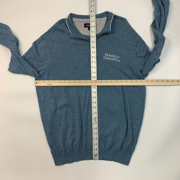 Johnnie-o Bailey Sweater Mens L Large Metal-Blue Quarter Zip Cotton Nylon Silk - Picture 5 of 12